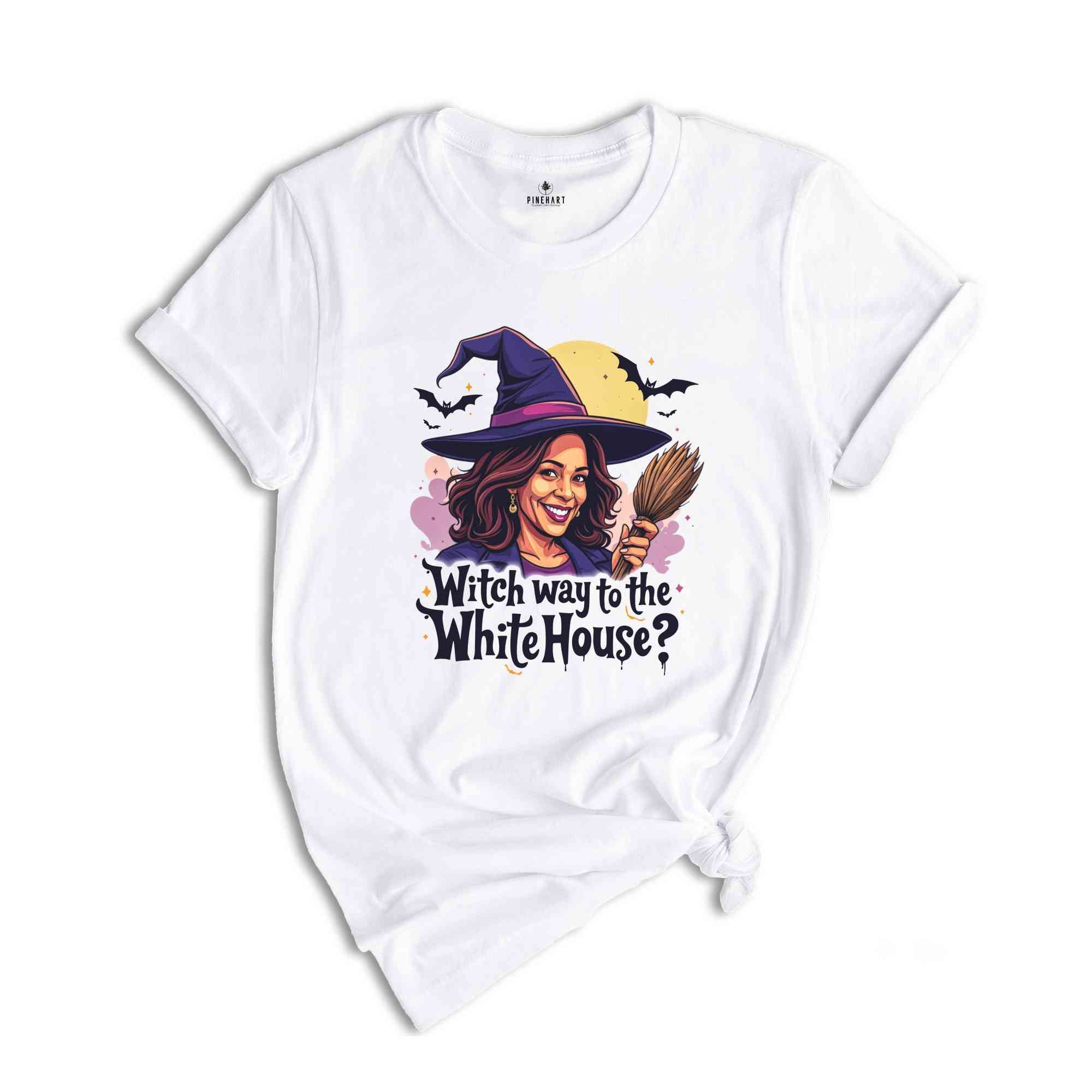 Witch Way To The White House Shirt, US Elections 2024 Tee, Kamala Harris Halloween Shirt, Halloween Gifts For Democrats