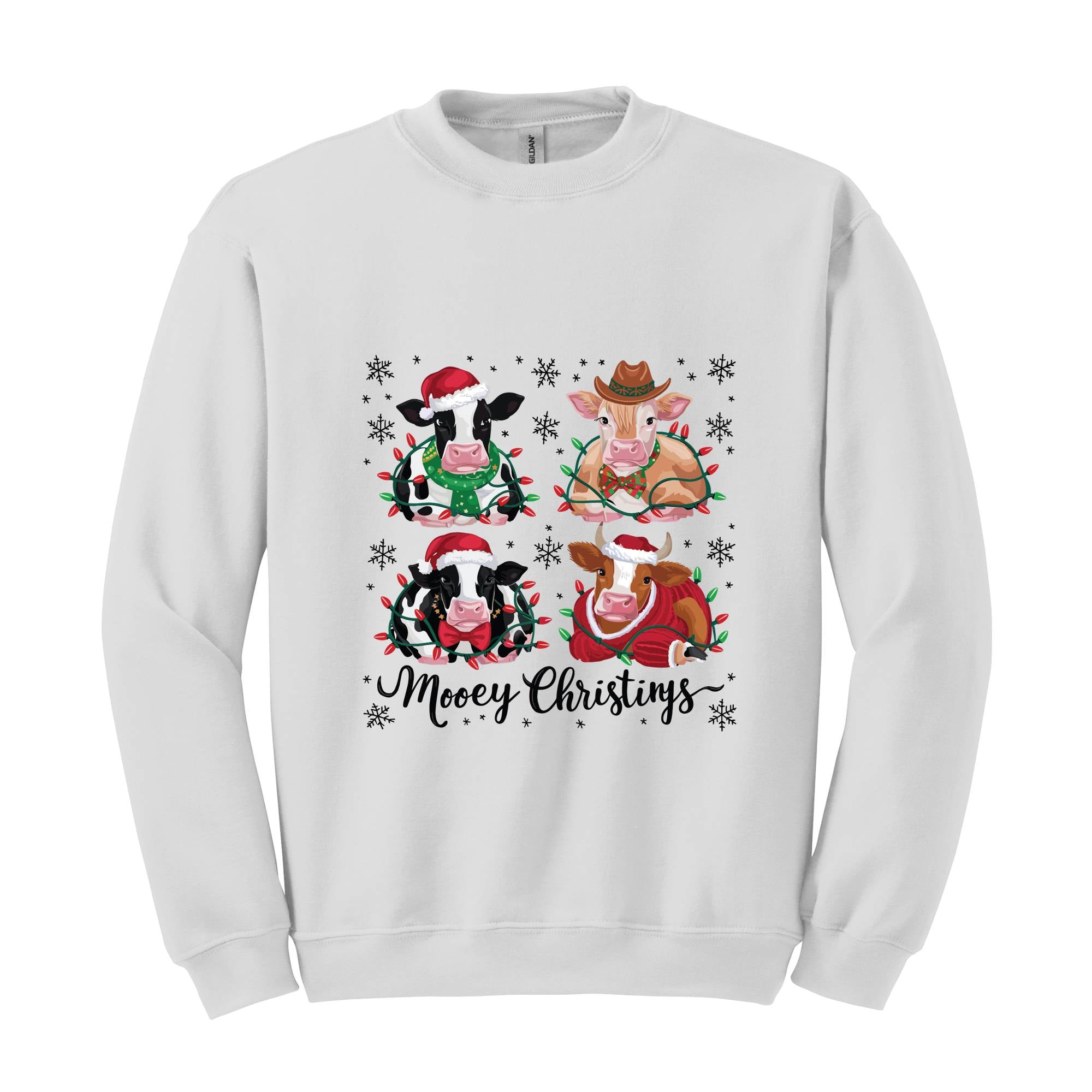 Mooey Christmas Cow Sweatshirt, Cow Lover Gift, Funny Christmas Shirt, Holiday Sweater, Farm Christmas Shirt, Animal Lovers Sweatshirt