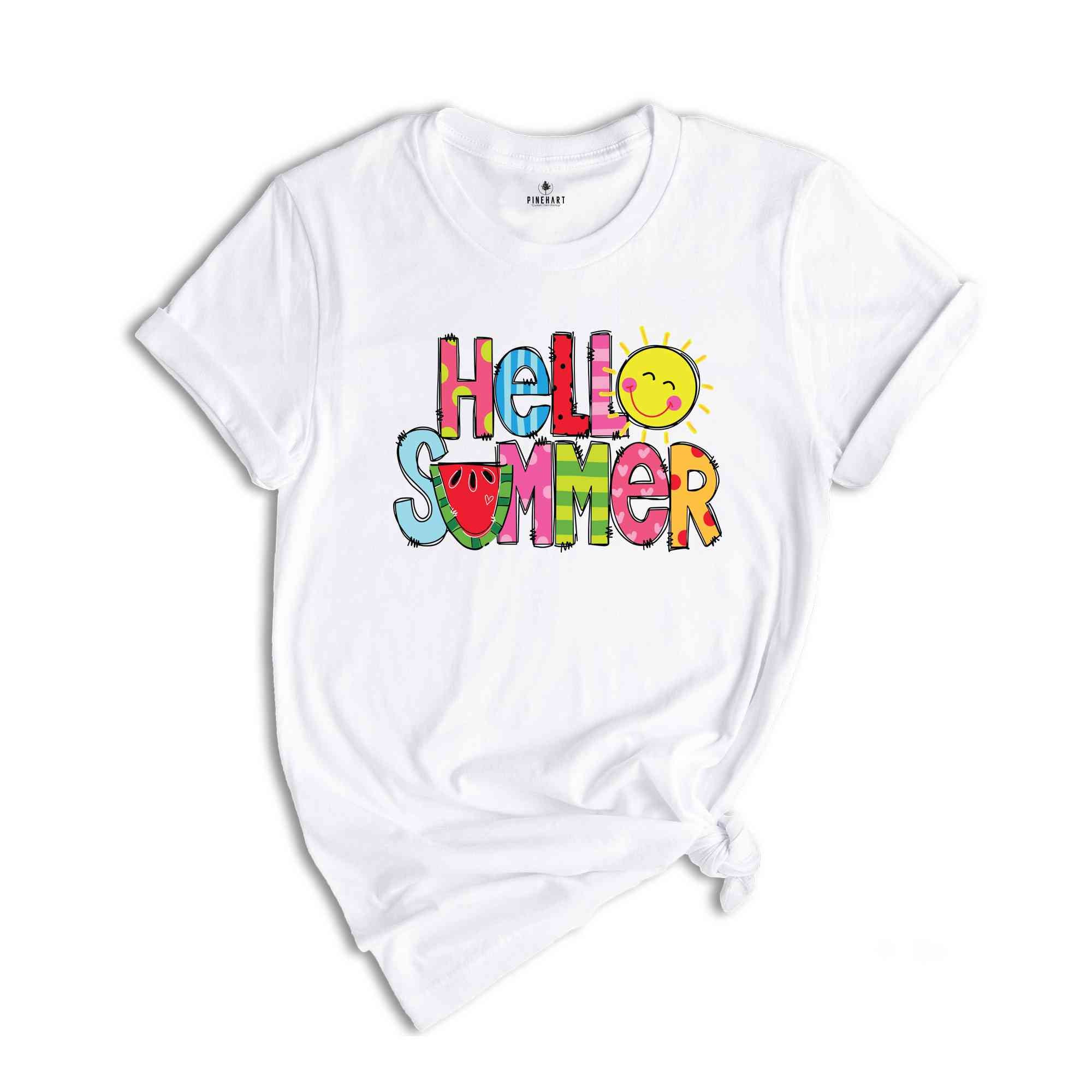 Hello Summer T-Shirt, Summer Break Shirt, Vibrant Summer Shirts, Beach Shirt, Summer Vacation Gifts, Summer Trip Matching Shirts