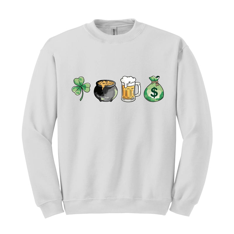 St Patrick's Day Sweatshirt, Shamrock Hoodie, Cute St. Patrick's Day Hoodie, Lucky Hoodie, Four Leaf Clover Hoodie, St. Patty's Day