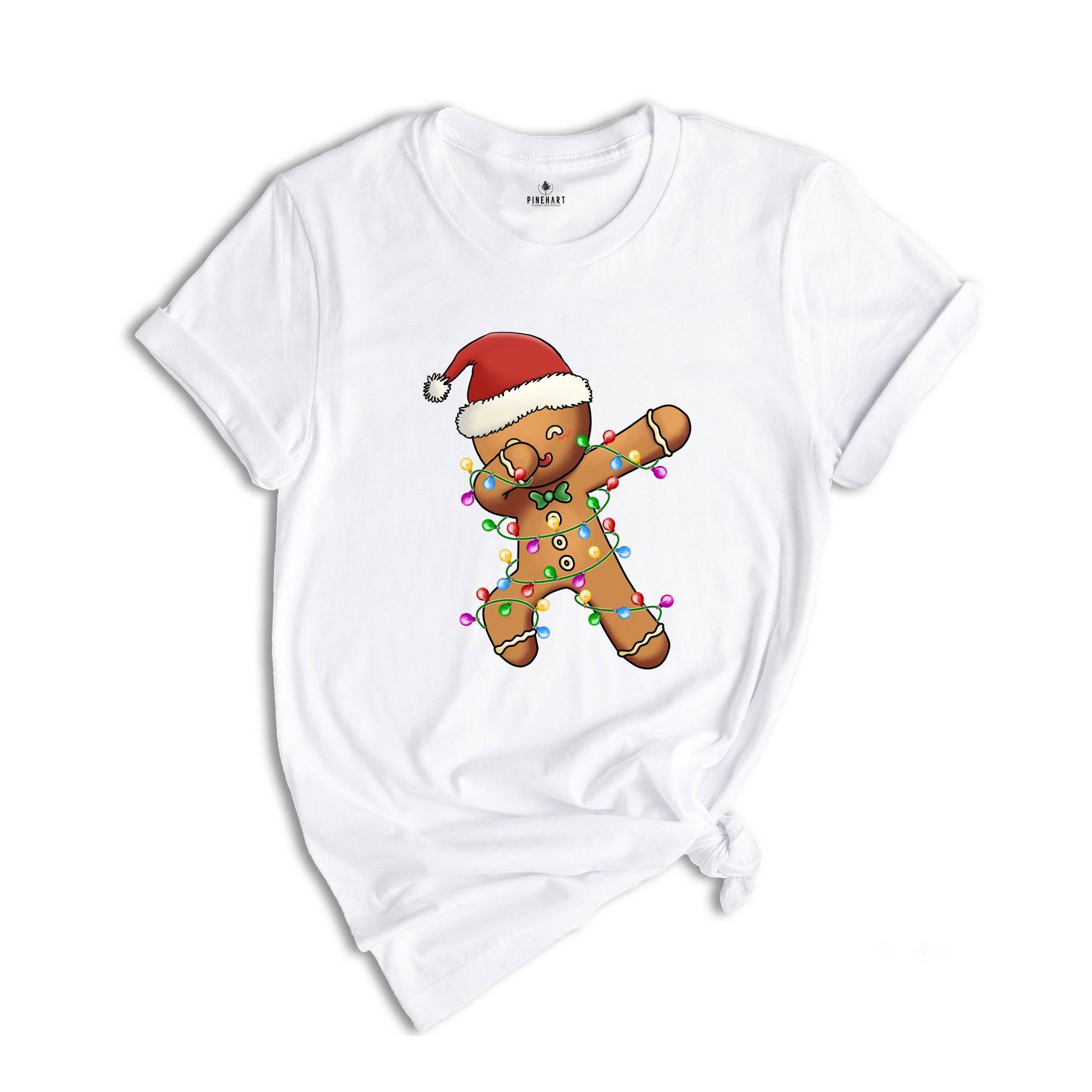 Christmas Gingerbread Dabbing Shirt, Christmas Cookie Shirt, Christmas Light Gingerbread Shirt, Christmas Gift, New Year Tee