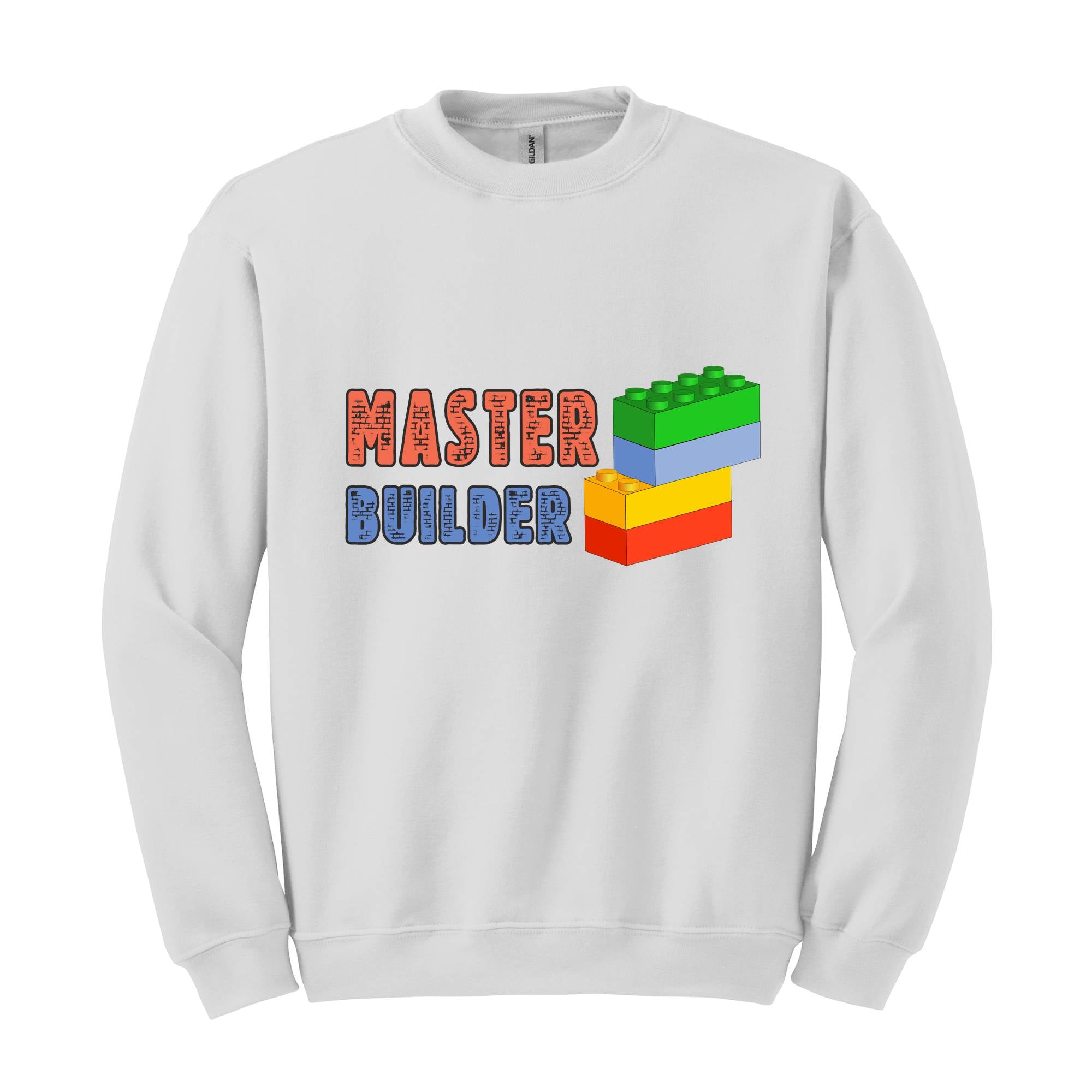 Master Builder Sweatshirt, Building Blocks, Birthday Gift For Kids, Funny Dad, Men Graphic , Building Sweatshirt