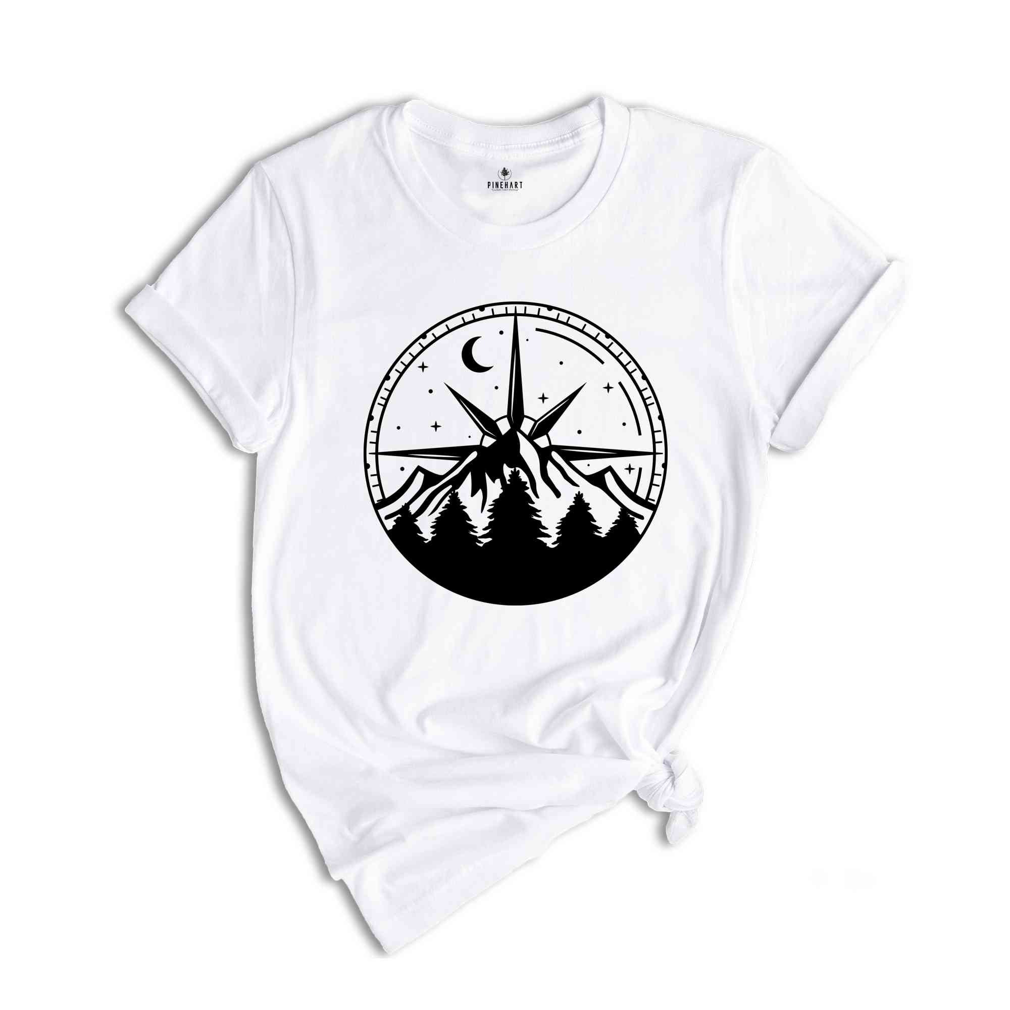 Compass Shirt, Mountain Shirt, Hiking Shirt, Outdoor Shirt, Camper Gift, Nature Lover Gift, Traveler Shirt, Nature Lover Shirt, Camping Tee