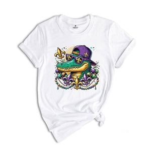 Mardi Gras Alligator Shirt, Mardi Gras Vibes Shirt, Mardi Gras Shirt, Fat Tuesday Shirt, Louisiana Shirt, Beads Shirt, Carnival Shirt