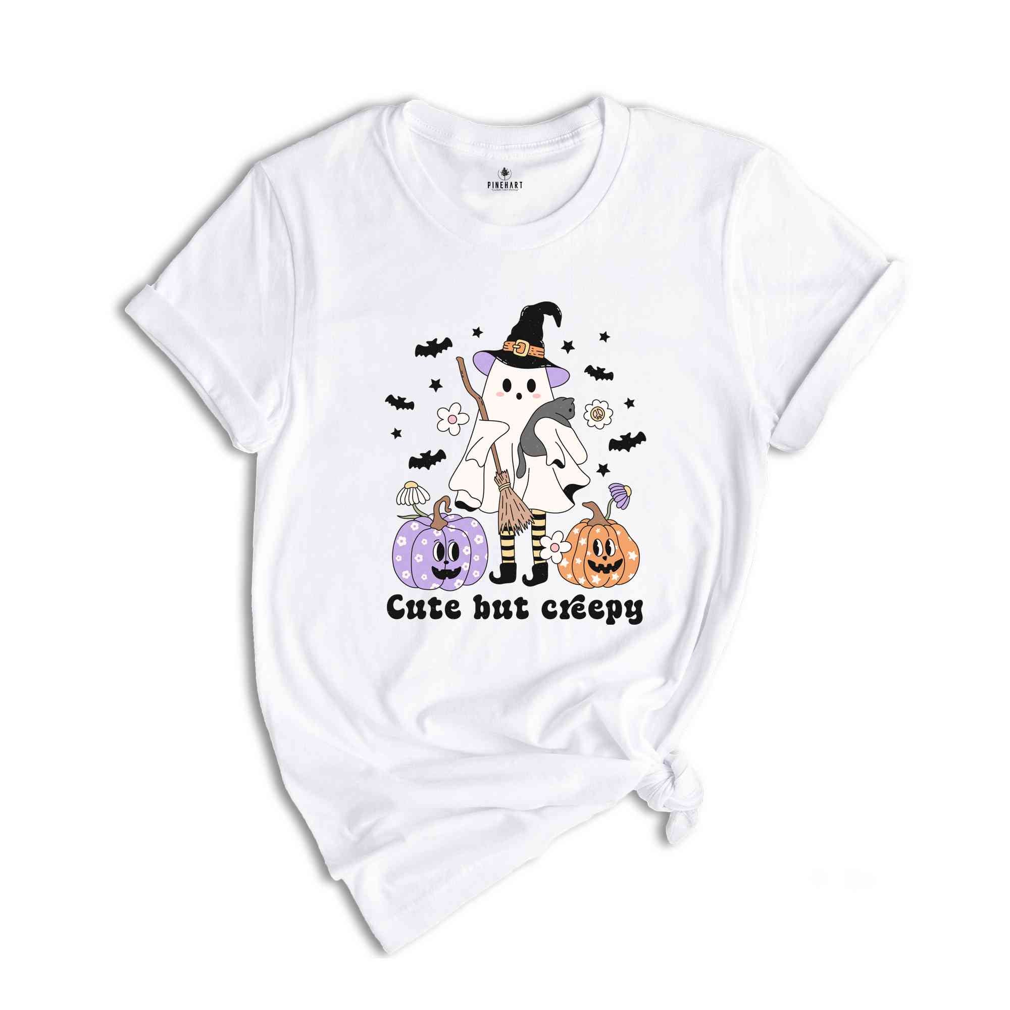 Cute But Creepy Ghost Shirt, Retro Halloween Tee, Boo Halloween Spooky T-Shirt, Creepy Halloween Shirt, Funny Halloween Gift