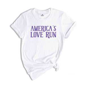 America's Love Run Shirt, Running Event Shirt, Charity Race Gear, Marathon Shirt, Heart Health Shirt, Patriotic Run Shirt, USA Love Run Gea