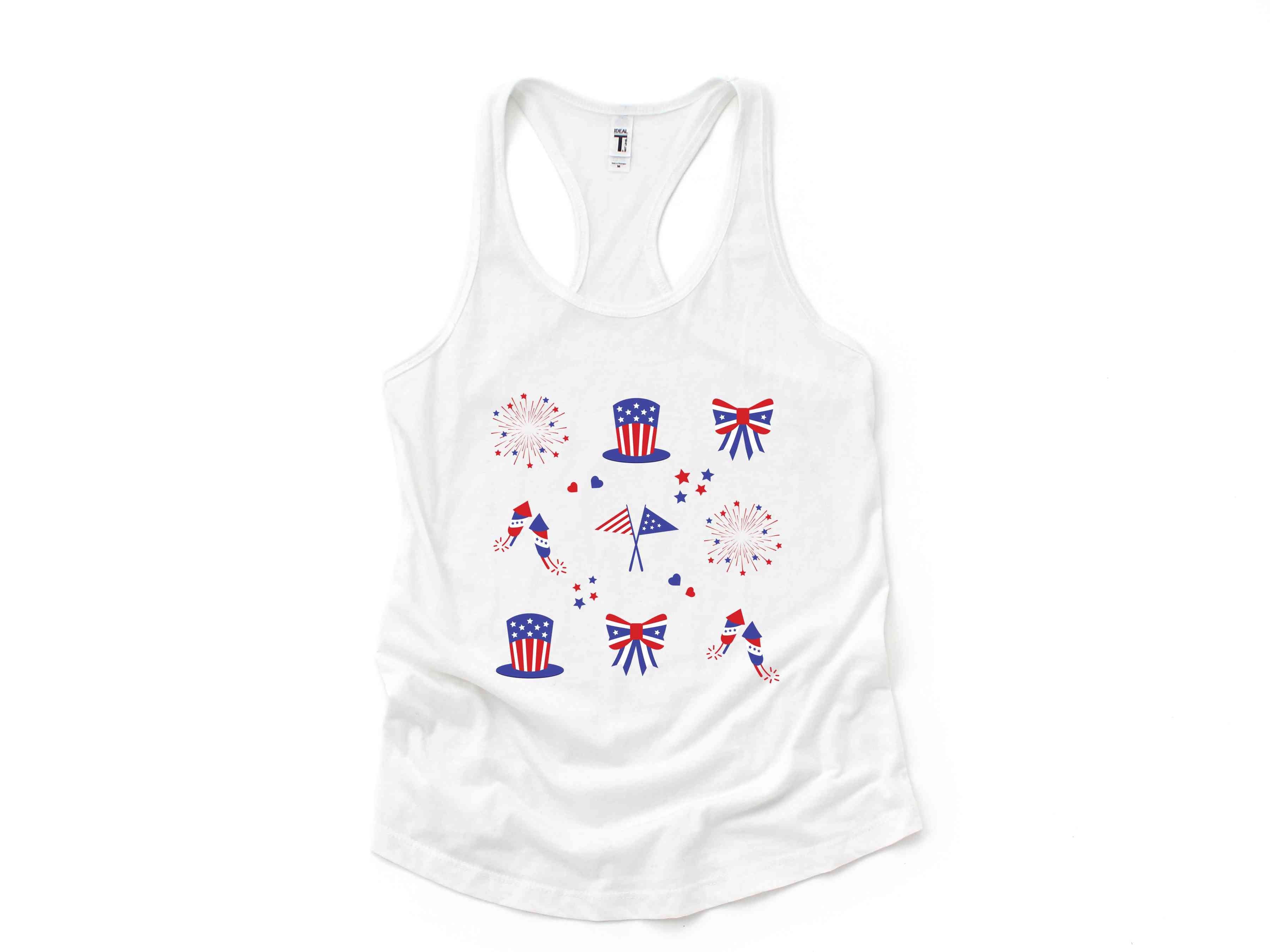 American Tank Top, America Map Tank Top, Fireworks Tank Top, Bow Tank Top, 4th Of July Tank Top, Independence Day Tank Top, Memorial Tank