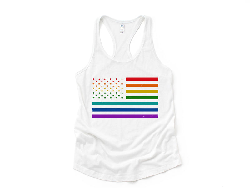 Lesbian Flag Tank Top, USA Flag Tank Top, Love Is Love, Equality Tank Top, Queer Tank Top, Funny Gay Pride , LGBT Pride Gift