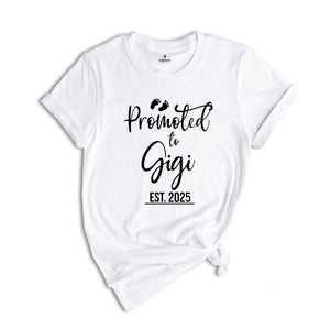 Baby Announcement, Promoted to Grammy, Promoted to Grandpa Est. 2025, New Grammy Shirt, New Grandfather Shirt, Pregnancy Reveal Shirts