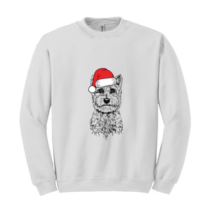 Cairn Terrier Christmas Sweatshirt, Santa Cairn Terrier Christmas Hoodie, Dog Christmas Gifts, Dog Lover Christmas Gifts