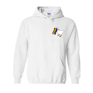 Rainbow Goose Sweatshirt, LGBTQ Hoodie, Pride Hoodie, Gay Hoodie, Transgender Hoodie, Human Rights Hoodie, Funny Lesbian Hoodie