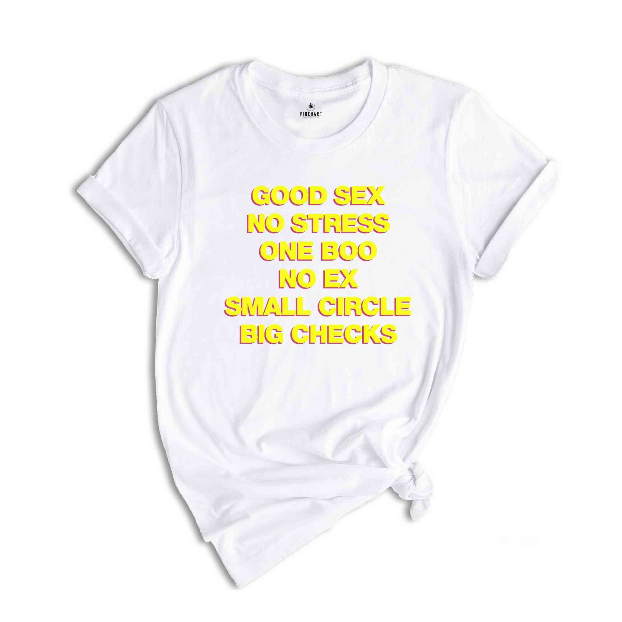 Good Sex No Stress One Boo No Ex Small Circle Big Checks Shirt, Sarcastic Shirts, Vintage Shirts, Inspirational Shirt