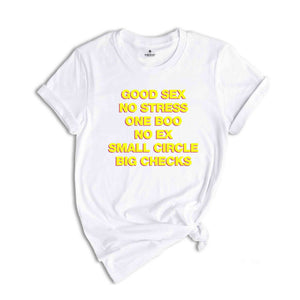 Good Sex No Stress One Boo No Ex Small Circle Big Checks Shirt, Sarcastic Shirts, Vintage Shirts, Inspirational Shirt