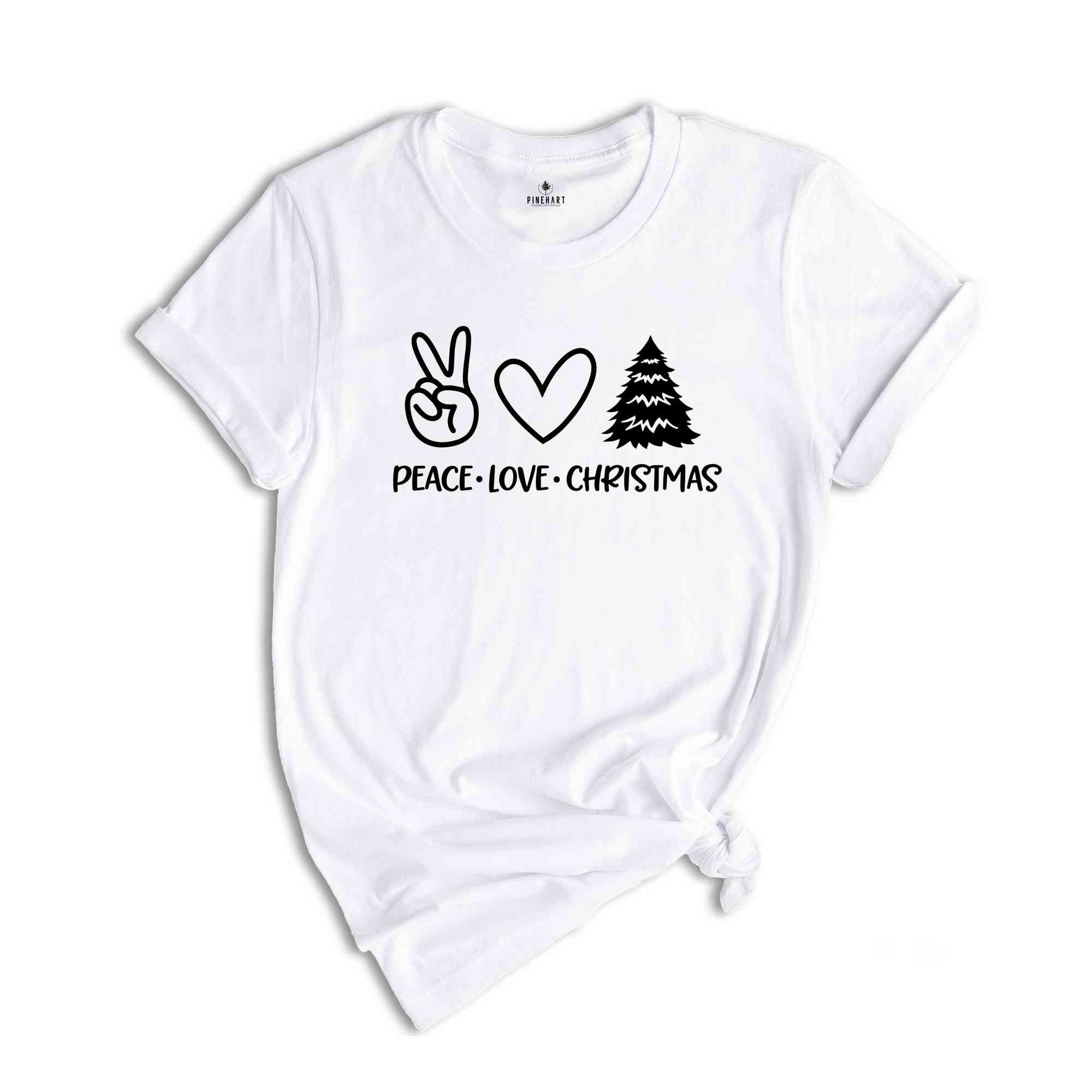 Peace Love Christmas Shirt, Christmas Tee, Christmas Costume, Funny Christmas, Xmas Tee, Holiday Gift, Hippie Soul Shirt