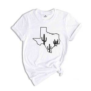 Texas Map Shirt, Texas Cactus Shirt, Texas Home Shirt, Home State Shirt, Texas Girl Shirt, Texas Lover Gift, Cactus Shirt, Southern Shirt