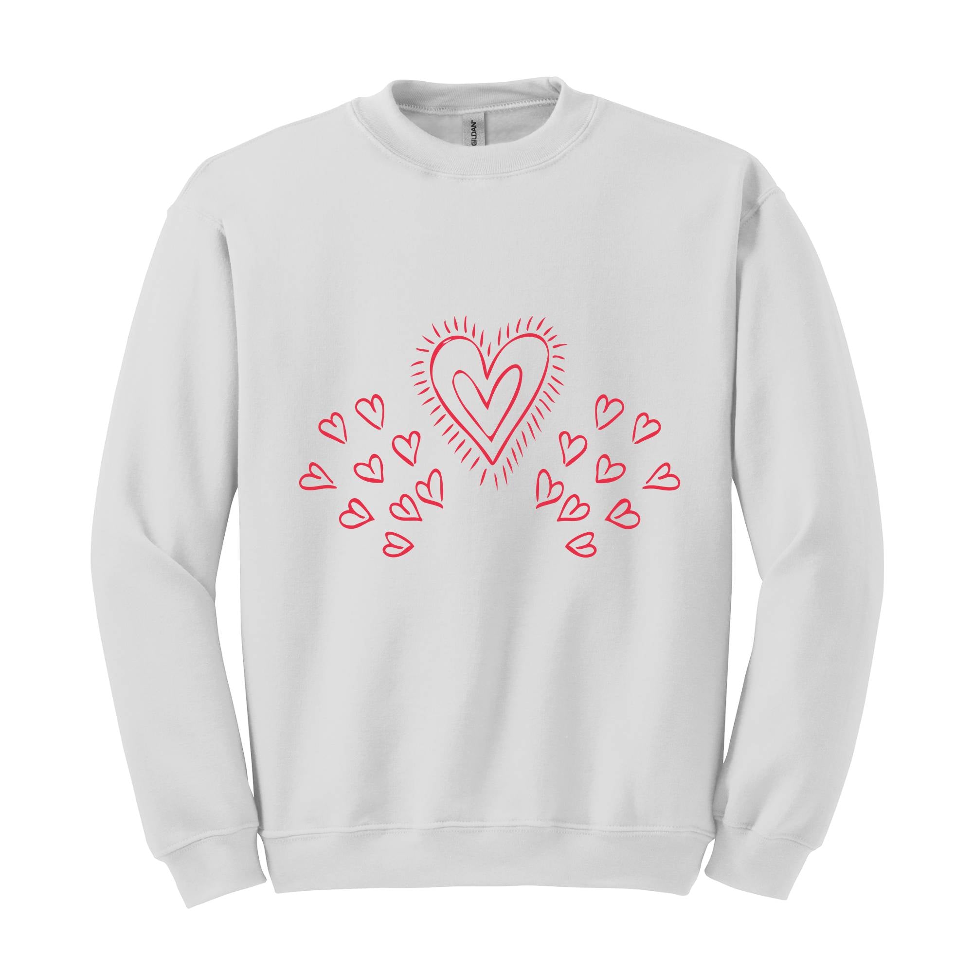 Heart Valentine Sweatshirt, Heart Hoodie, Ladies Valentine Day Sweatshirt, Gift for Girlfriend, Wife Gift Hoodie, Couple Sweatshirt