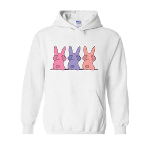 Three Rabbits Hoodie, Animal Hoodie, Wildlife Hoodie, Hipster Bunny Hoodie, Bunny Hoodie