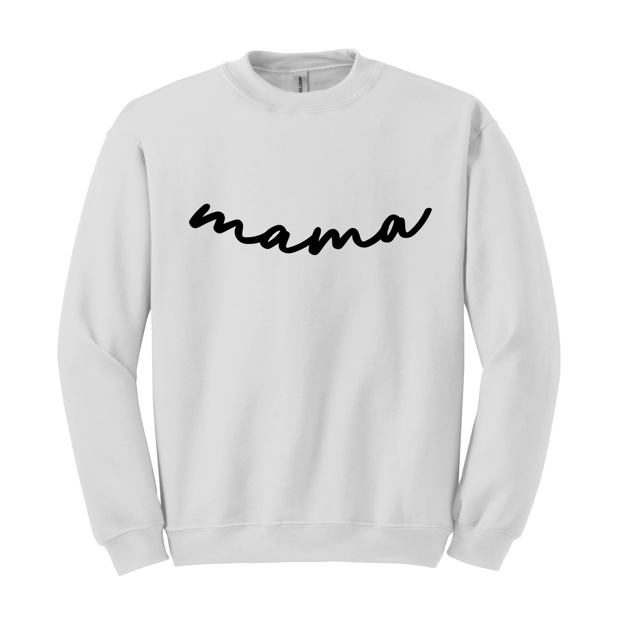 Custom Mama Sweatshirt with Kid Name on Sleeve, Personalized Mom Sweatshirt, Minimalist Momma Sweater, Gift for Mothers Day, Mama Crewneck