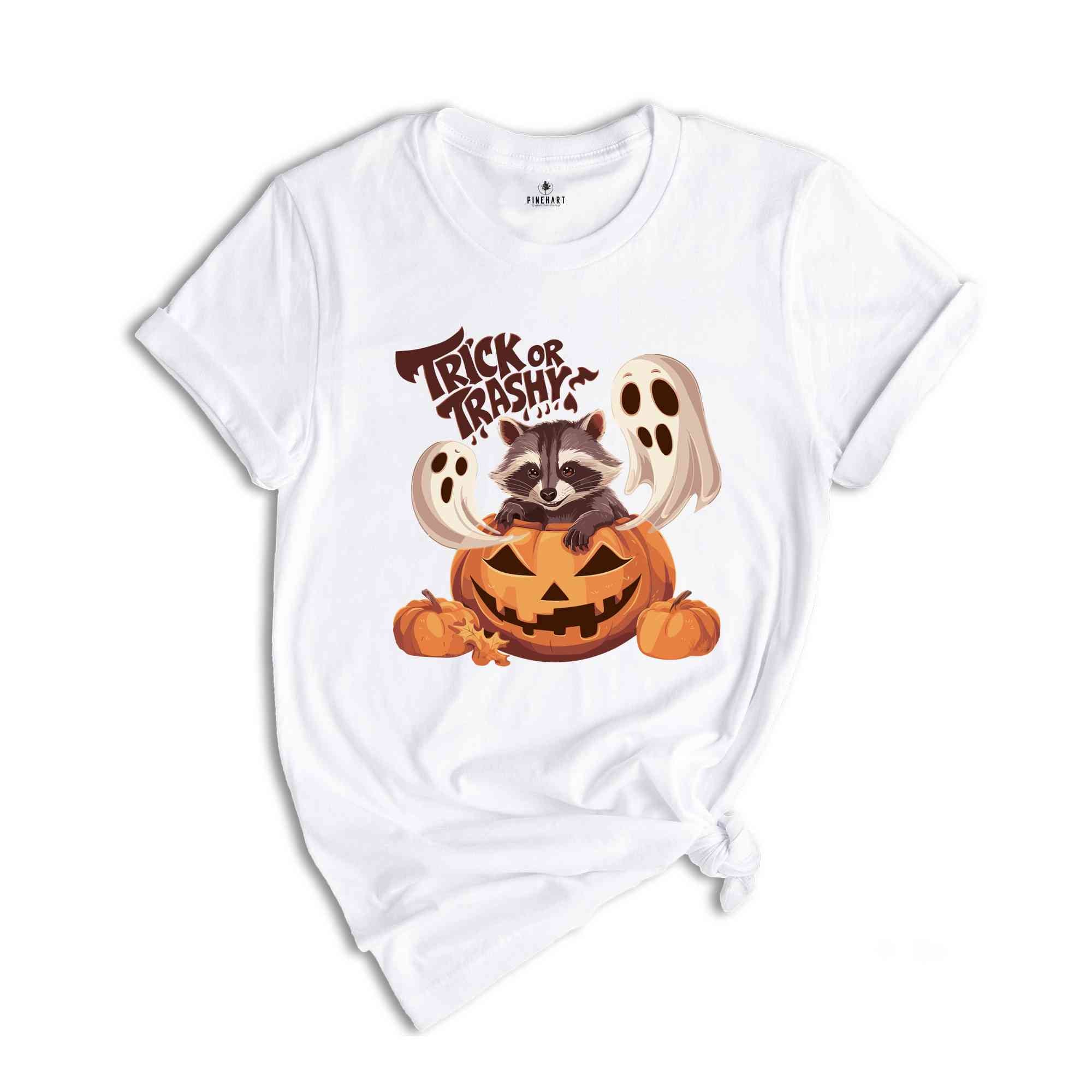 Trick or Trashy Raccoon Halloween Shirt, Retro Raccoon Tee, Cute Raccoon Shirt, Trendy Halloween Tee, Pumpkin Gift, Halloween Tee