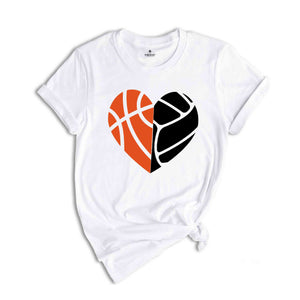 Basketball Heart Shirt, Volleyball Lover Shirt, Basketball Shirt, Basketball Mom Shirt, Game Day Outfit, Sports Shirt