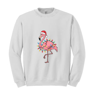 Christmas Flamingo Sweatshirt, Holiday Tee