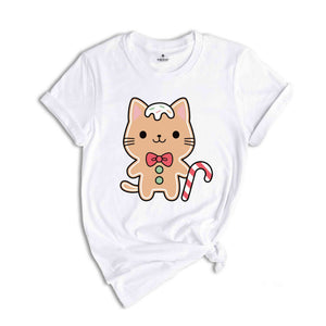 Gingerbread Cat Shirt, Meowy Christmas, Christmas Shirt, Christmas Gift, Funny Christmas Tee, Christmas Party Tee