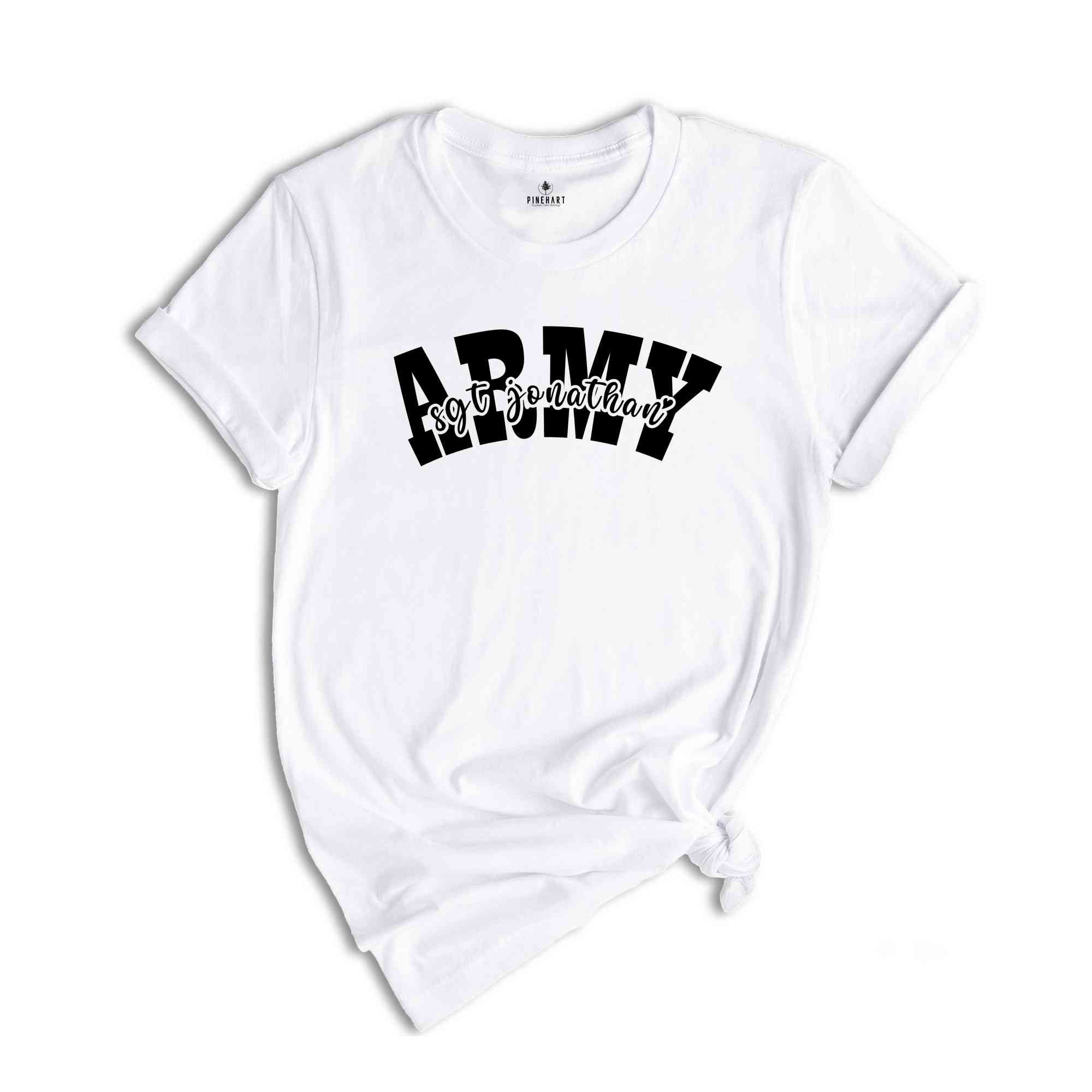 Army shirt with name, Personalized Army Shirt, Army shirt, Wife Gift, Trendy Army shirt, Mom Shirt, Custom Army Shirt