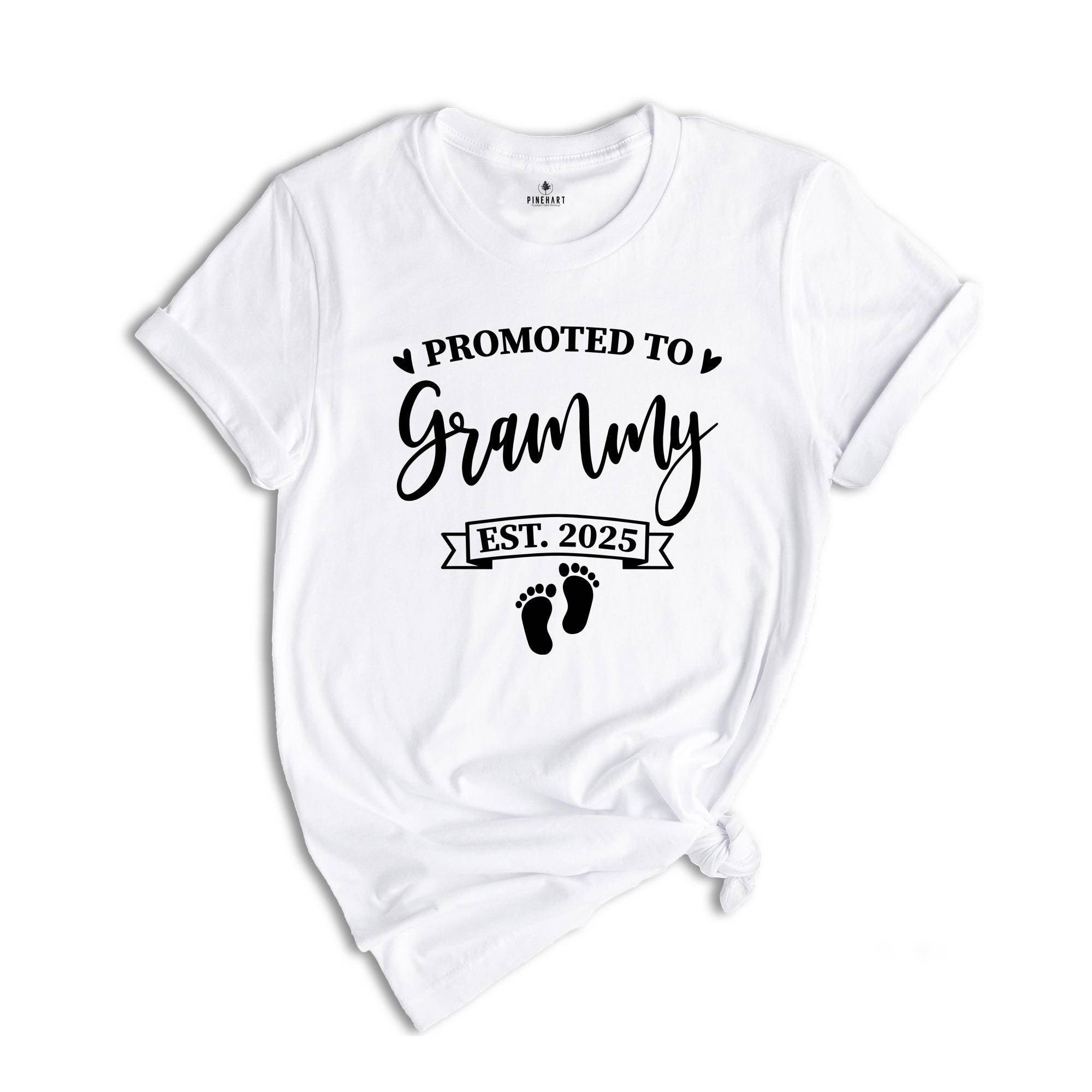 Baby Announcement, Promoted to Grammy, Promoted to Paw Paw Est. 2025, New Grammy Shirt, New Paw Paw Shirt, Pregnancy Reveal Shirts