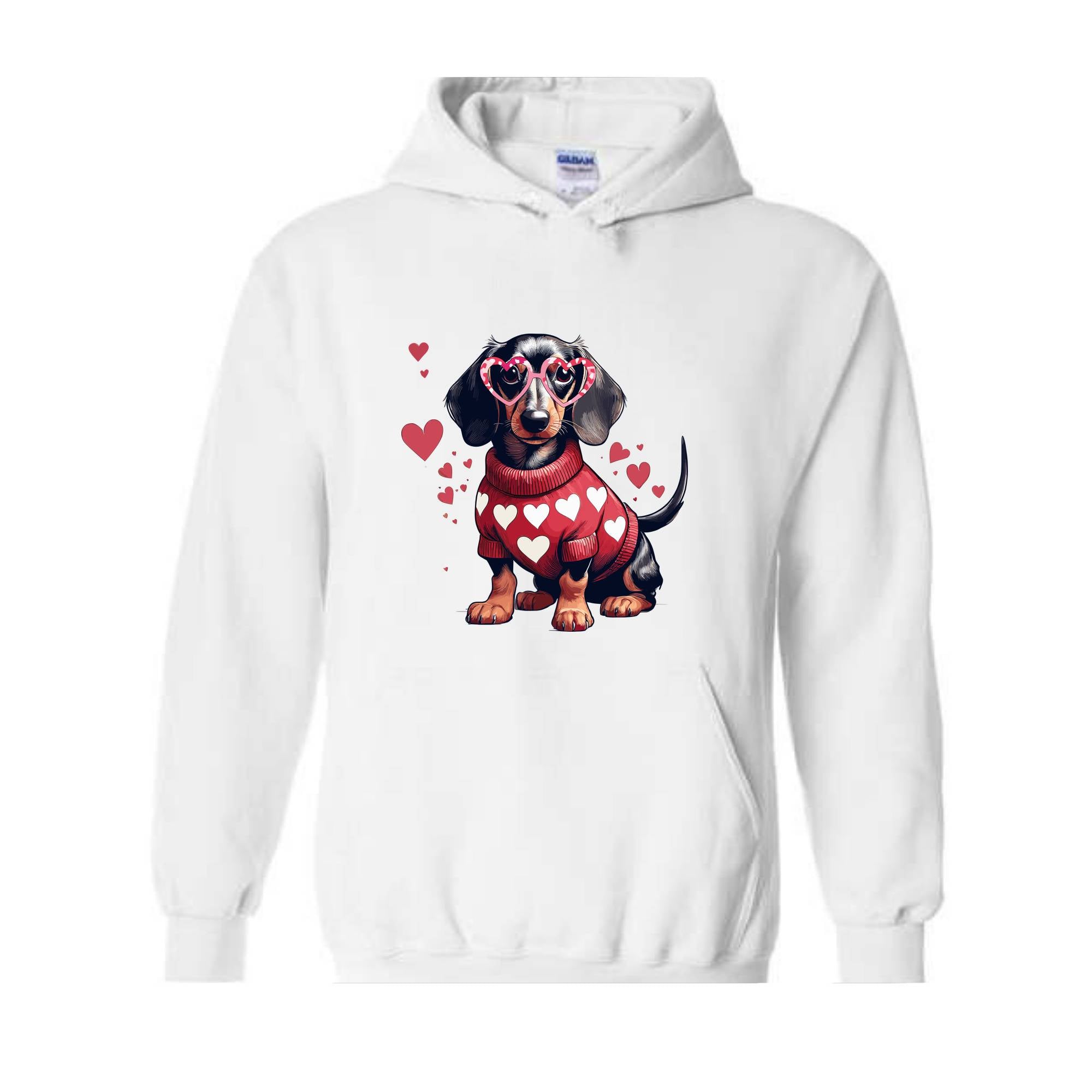 Valentine Dachshund Dog Sweatshirt, Valentine's Day Hoodie, Dog Mom Hoodie, Dachshund Valentines Hoodie, Dachshund Hoodie, Dachshund Mom