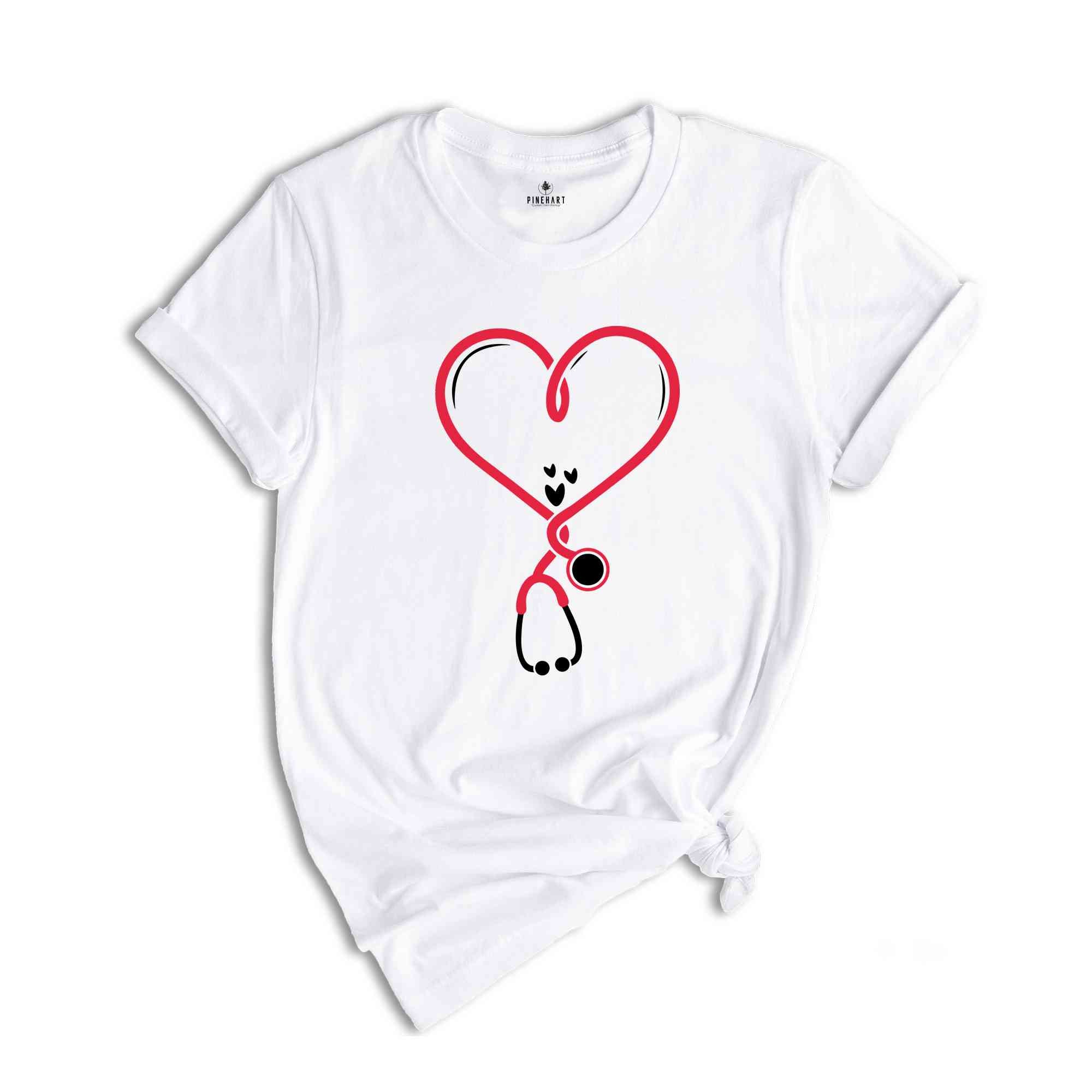 Valentine's Day Stethoscope Shirt, Valentine Nurse Tee, Valentine Doctor Tshirt, Heart Stethoscope, Valentine Day Nurse Gift