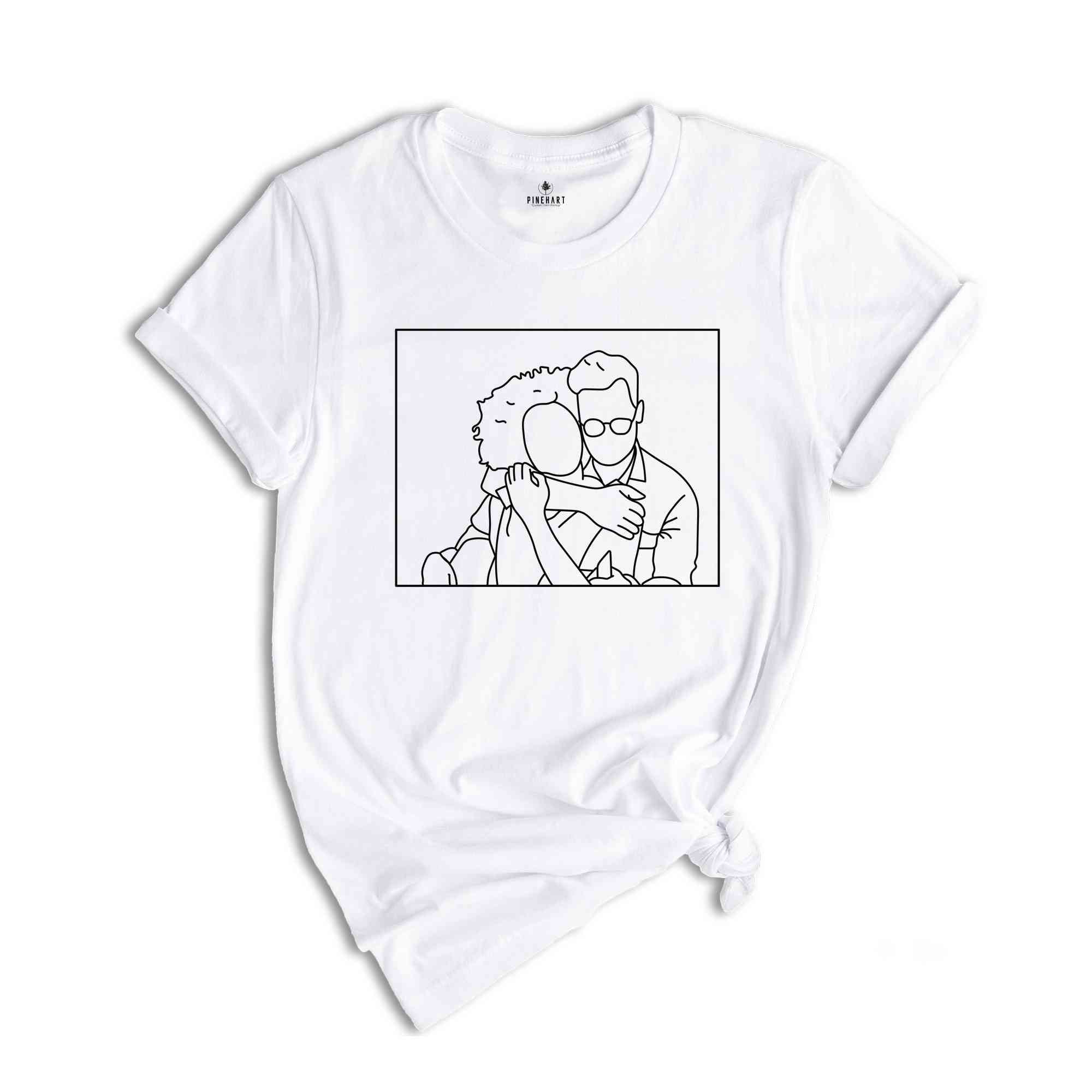 Custom Photo Shirt, Custom Couple Shirt, Couple Matching Shirt, Lineart Custom Shirt, Family Photo Shirt, Valentines Personalized Tee