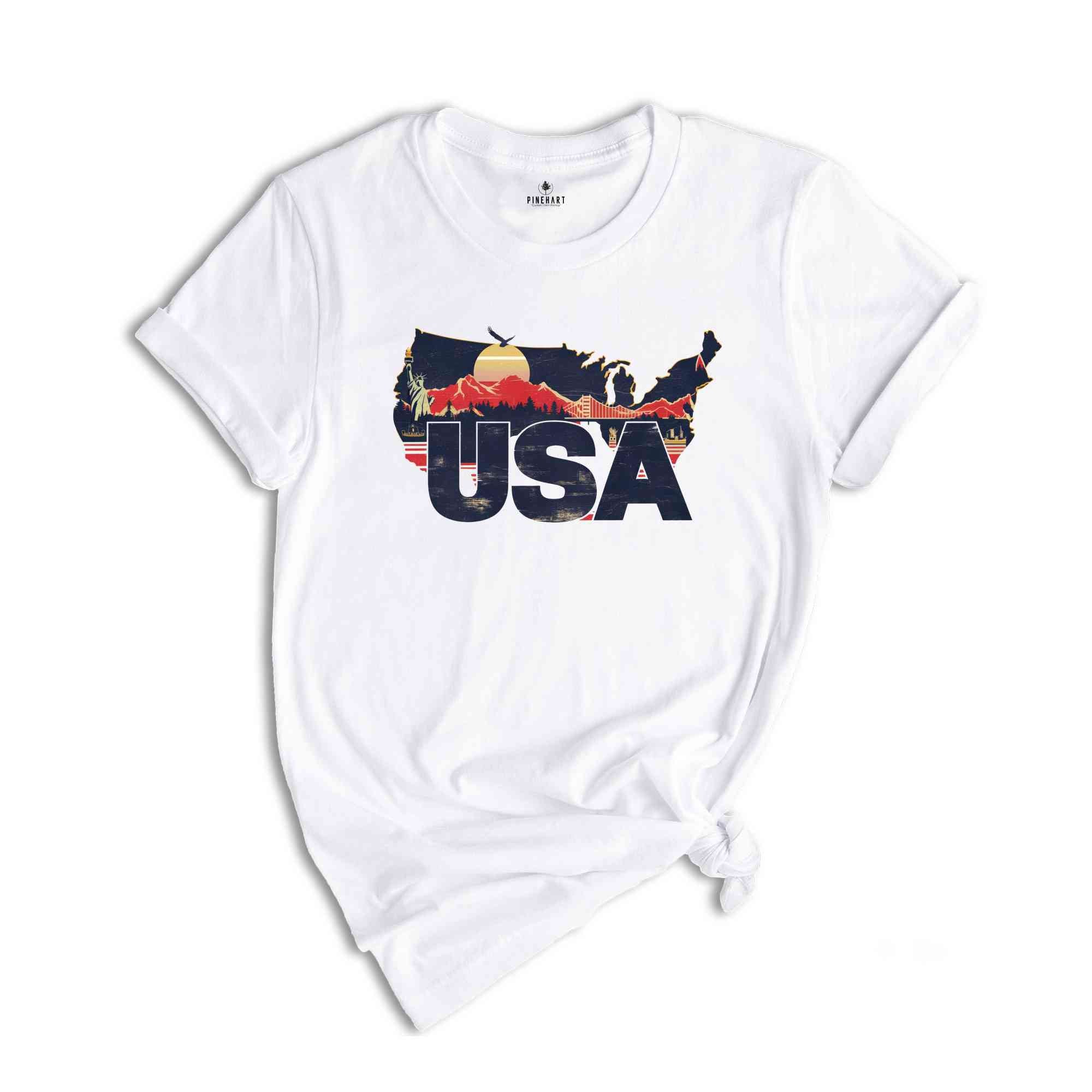 Retro USA Shirt, USA Travel Shirt, Country Travel Shirt, Shirt For Traveler, Travel Lover Gift, Travel Tee, Trip Shirt, America Shirt