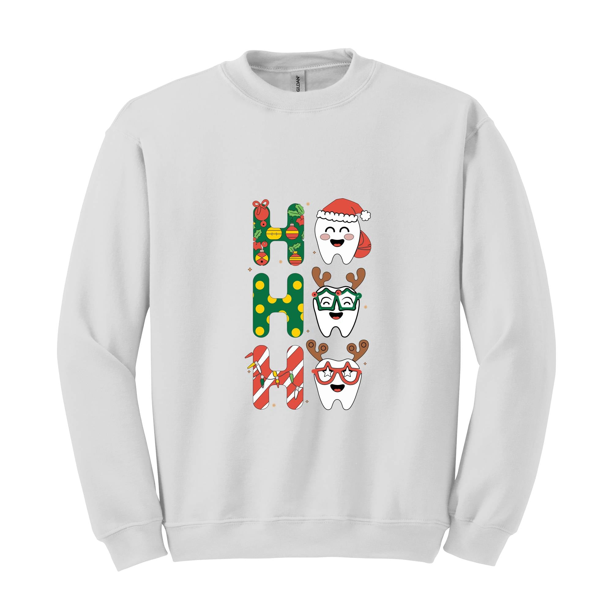 Ho Ho Sweatshirt, Christmas Dentist Shirt, Funny Christmas Teeth Sweatshirt, Dental Assistant Sweat, Christmas Dental Squad Tee