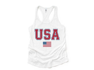 Vintage USA Flag Tank Top, 4th of July Tank, 4th of July Gifts, Vintage Tank Top, USA Apparel, Independence Day Tank Top