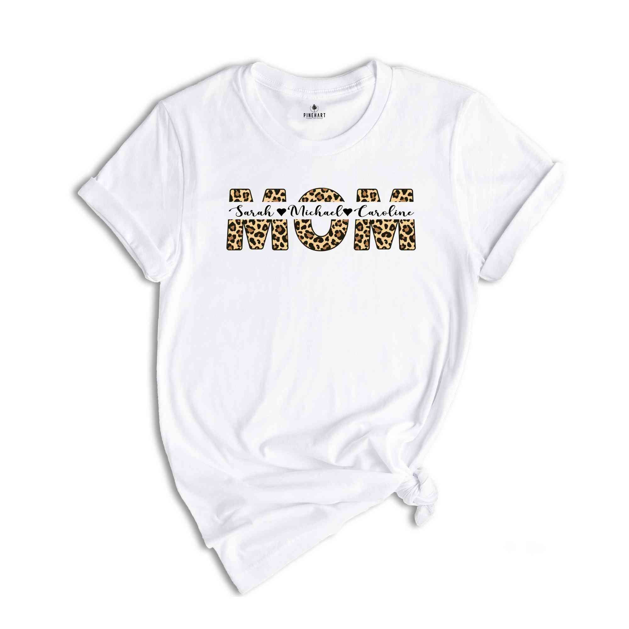 Custom Name Leopard Mama Shirt, Custom Mom Shirt, Mom Est T-Shirt, Mother's Day Shirt, Shirts for Mom