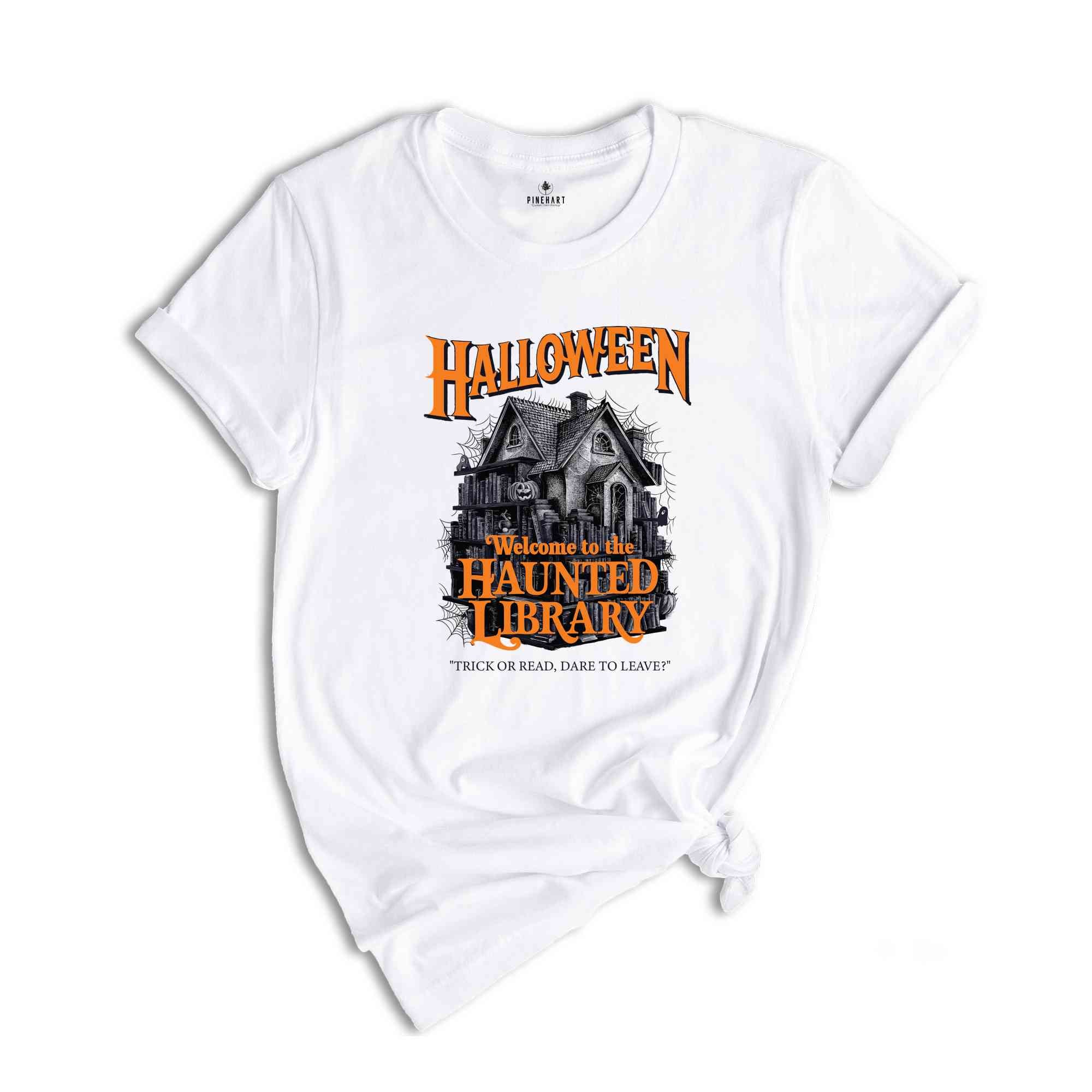 Halloween Haunted Library Shirt, Librarian Shirt Bookish Shirt Ghost Reading Shirt Teacher Shirt Banned Books Shirt Bookish Halloween