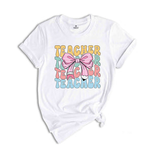 Teacher Coquette Shirt, Teacher Pencil Coquette Bow Shirt, Teacher T-Shirt, Teacher Appreciation Shirt, Gifts For Teachers