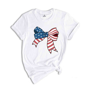 4th Of July Bow Shirt, 4th Of July Shirt, American Flag Bow, Bow Shirt, USA Shirt, America Shirt, Patriotic Gifts