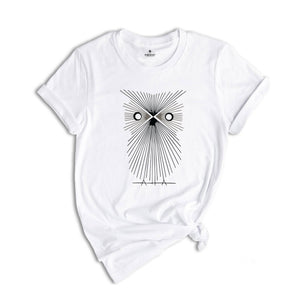 Lined Owl Shirt, Great Horned Owl Shirt, Minimalising Owl Shirt, Owl Shirt, Bird Shirt, Animal Shirt, Owl Lover Shirt, Flying Owl Shirt