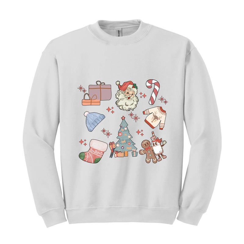 Retro Christmas Sweatshirt, Retro Christmas Stickers, Christmas Shirt, Christmas Gifts, Merry Christmas, Christmas Vibes