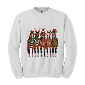 Horse Christmas Sweatshirt,Horse Christmas Shirt For Women, Funny Animals Christmas Sweatshirt, Farm Lover Gift, Funny Christmas Shirt