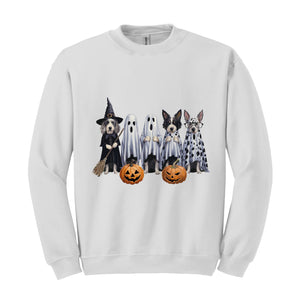 Halloween Sweatshirt,Halloween Sweater,Ghost Sweatshirt,Halloween Dog Sweatshirt,Ghost Dog Happy Halloween,Retro Spooky Season