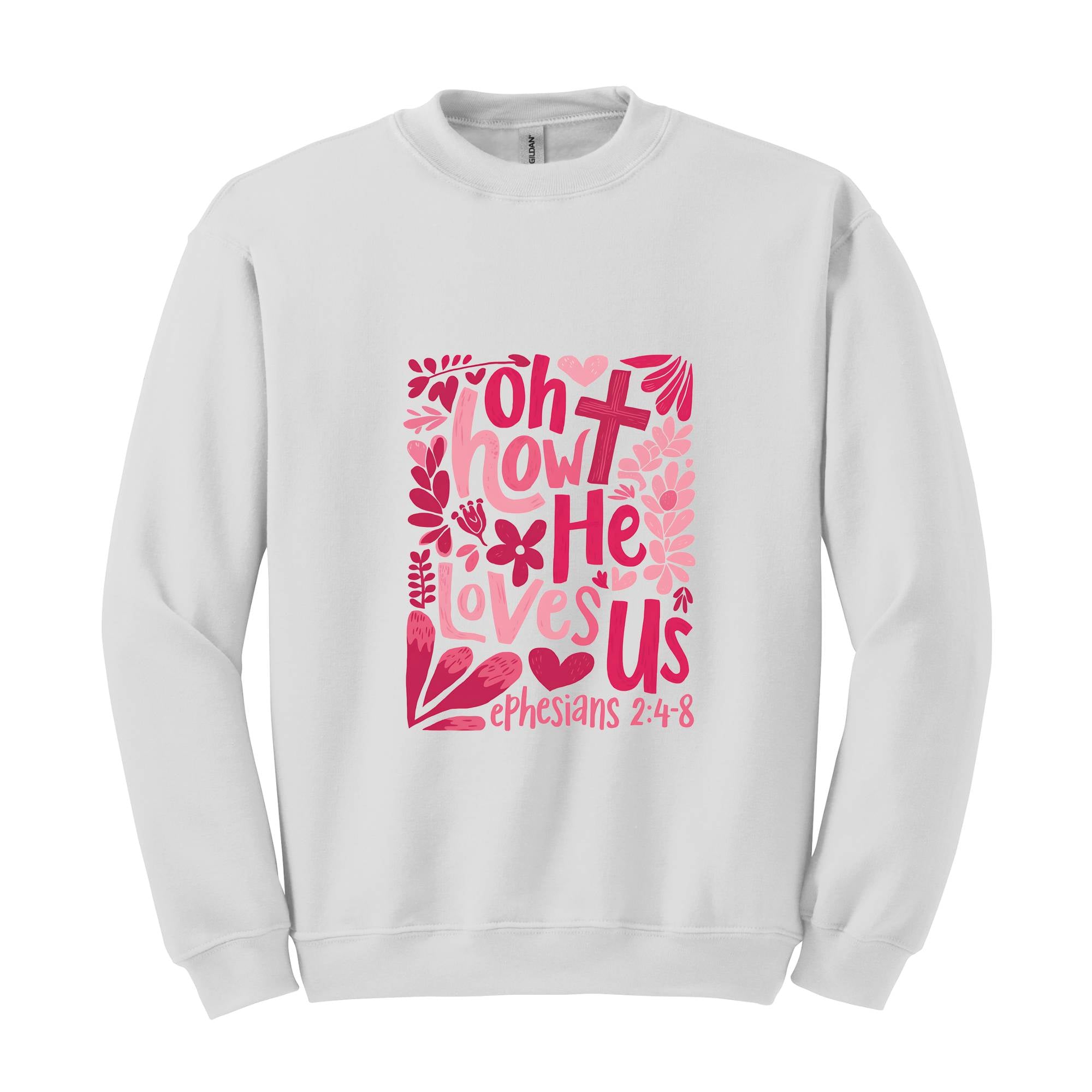 Retro Oh how He Loves Us Sweatshirt, Boho Valentine Sweater, Valentine , Christian Valentine Sweatshirt, Valentine Jesus Shirt