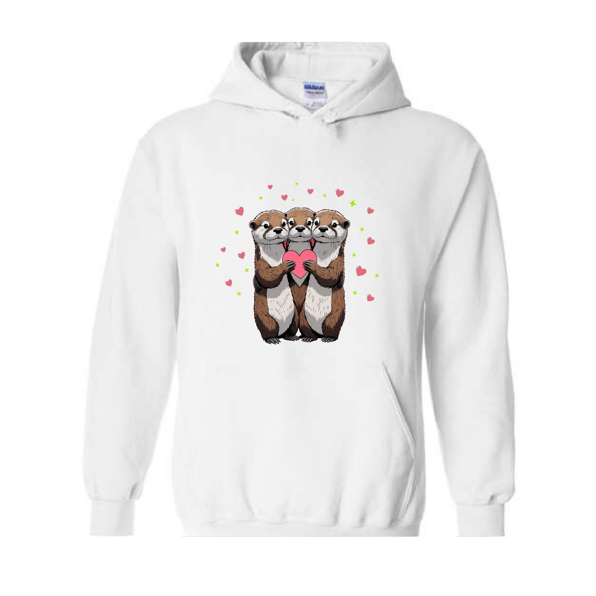 Otter Valentine Sweatshirt, Animal Sweater, Happy Valentine Hoodie, Otters Sweatshirt, Otter Love Sweatshirt, Valentine Sweater