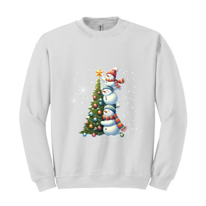 Cute Christmas Snowman Sweatshirt, Funny Christmas Snowman Sweater, Let it Snow Hoodie, Watercolor Winter Shirt, Snowman Shirt