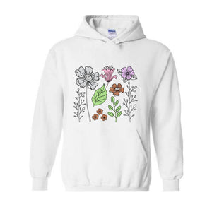 Boho Flower Sweatshirt Flowers Lovers Sweater Women Floral Minimalist Sweater Flower Print Sweatshirt Woman Gift Flower Sweatshirt