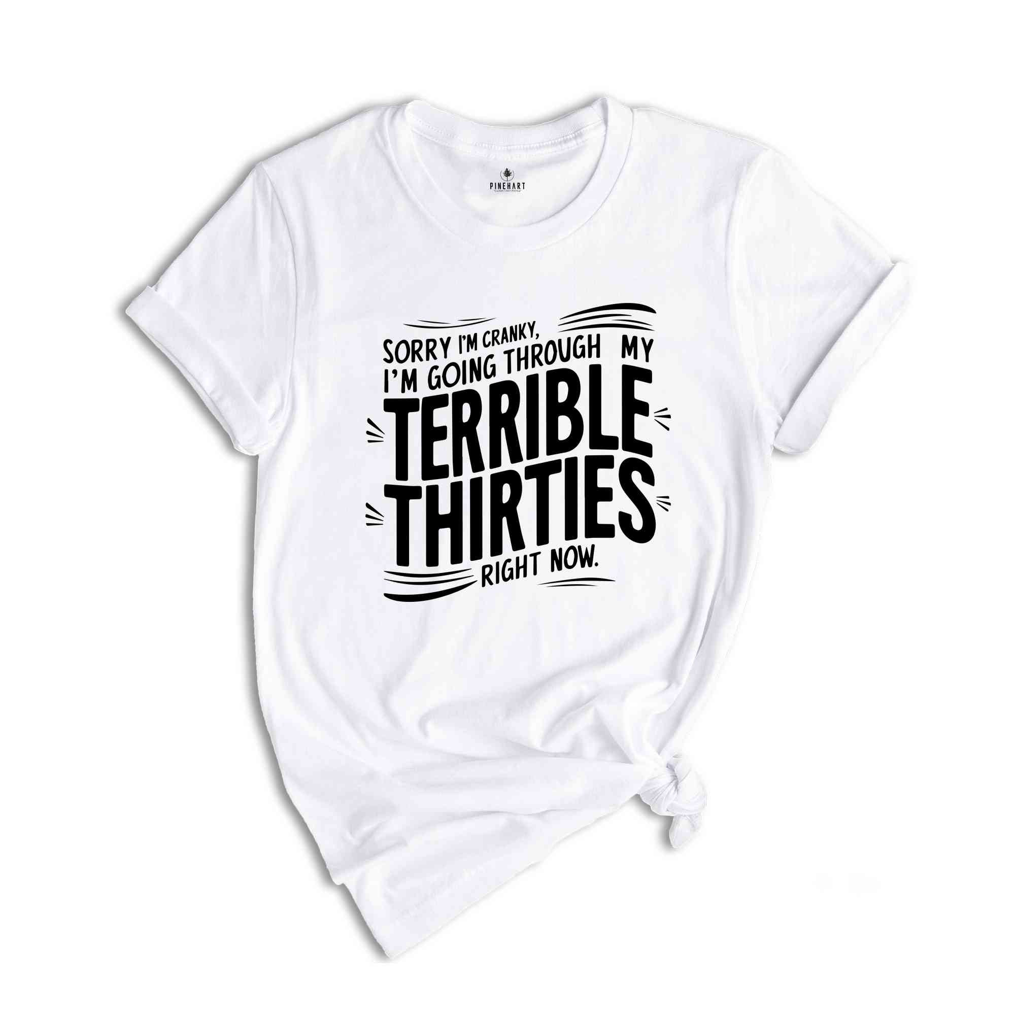 Terrible 30's Shirt, Sorry I'm Cranky I'm In My Terrible 30's Birthday Shirt, Funny Thirties Shirt, Thirties Birthday Gift