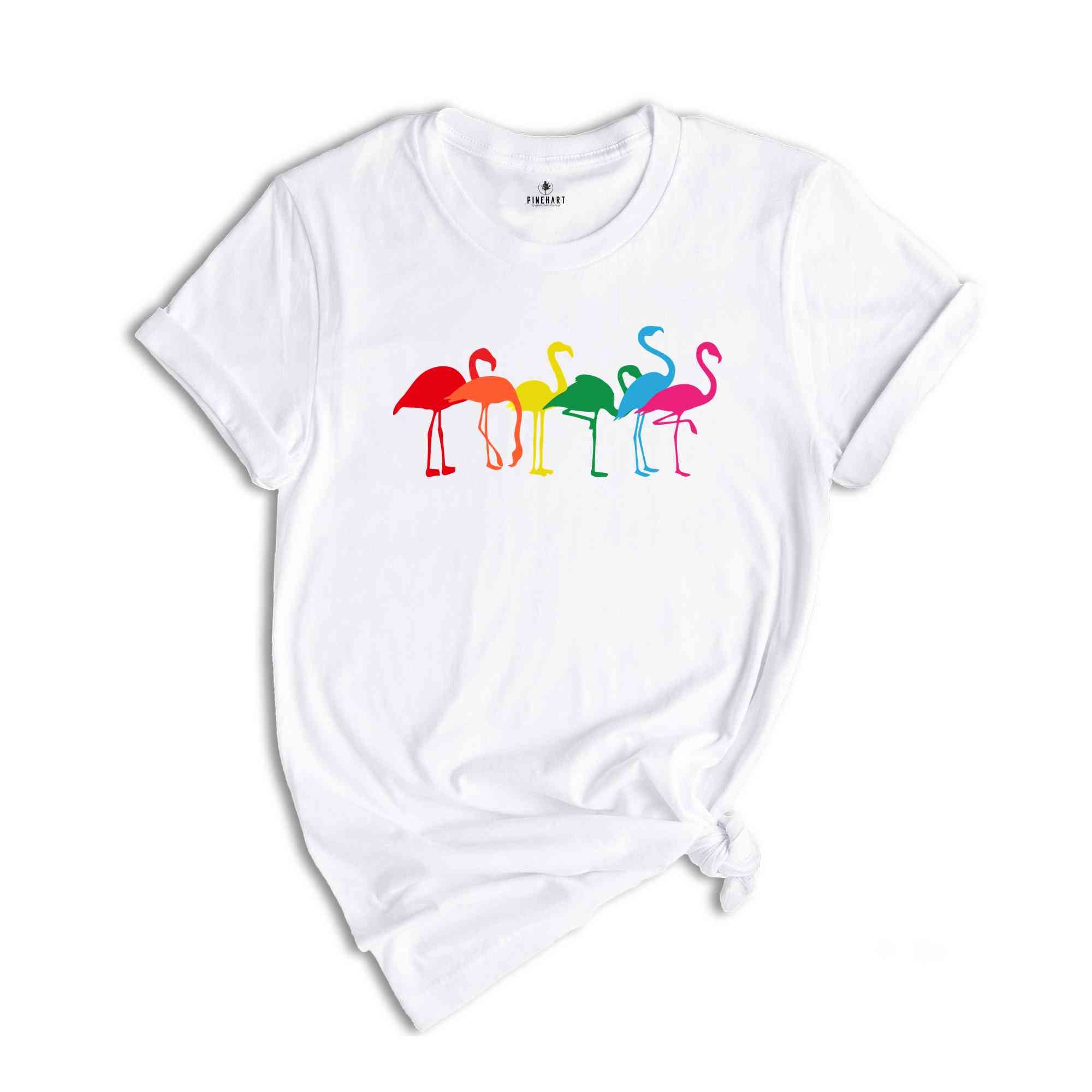 Cute Flamingo Rainbow Shirt, Cute Anime Rainbow Gift, Gay Pride LGBTQ Shirt, Lesbian Gift, Funny LGBT Shirt