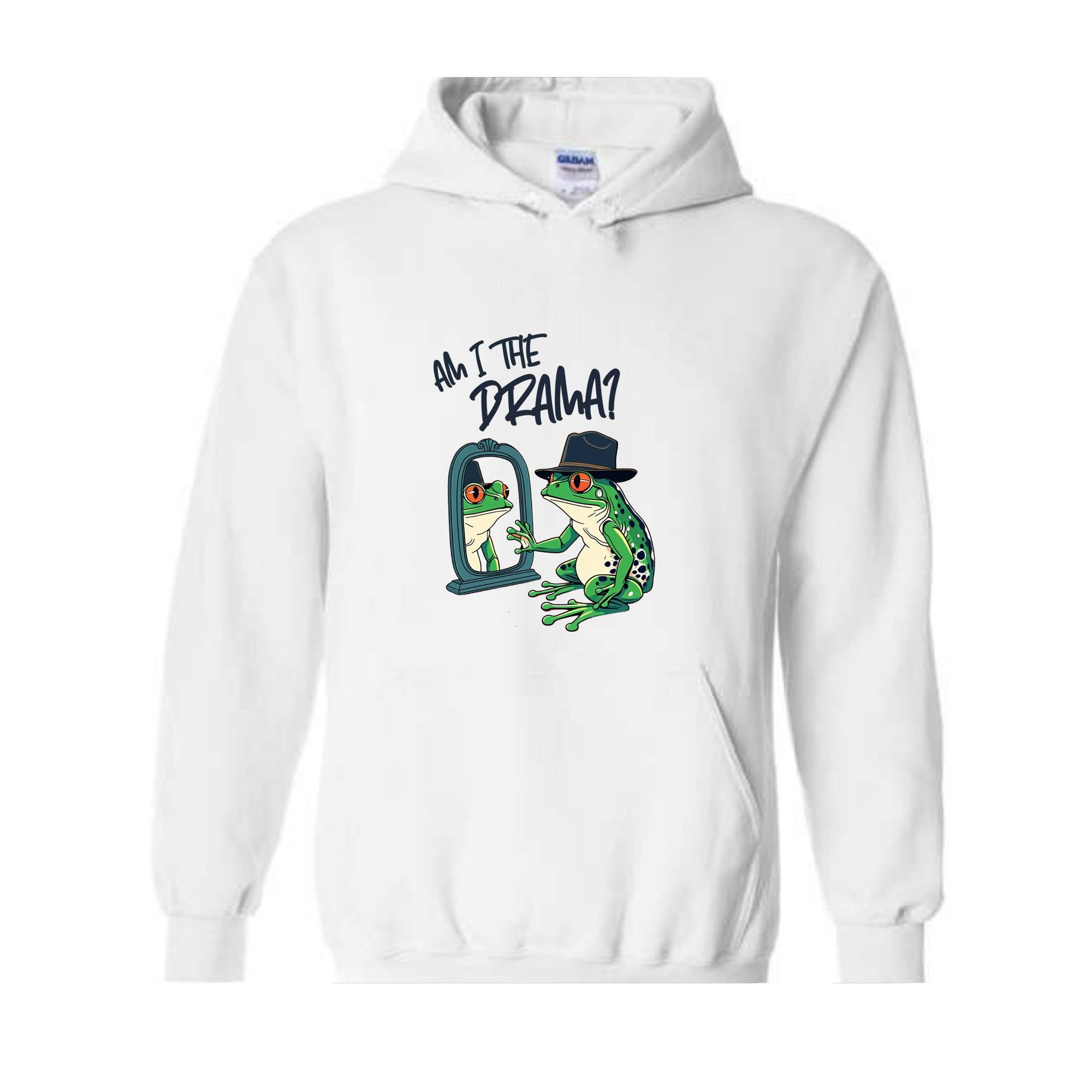 Am I The Drama Hoodie, Funny Frog Sweatshirt, Frog Hoodie, Retro Sassy Sweatshirt, Mental Health Hoodie, Funny Frog Lover Sweater