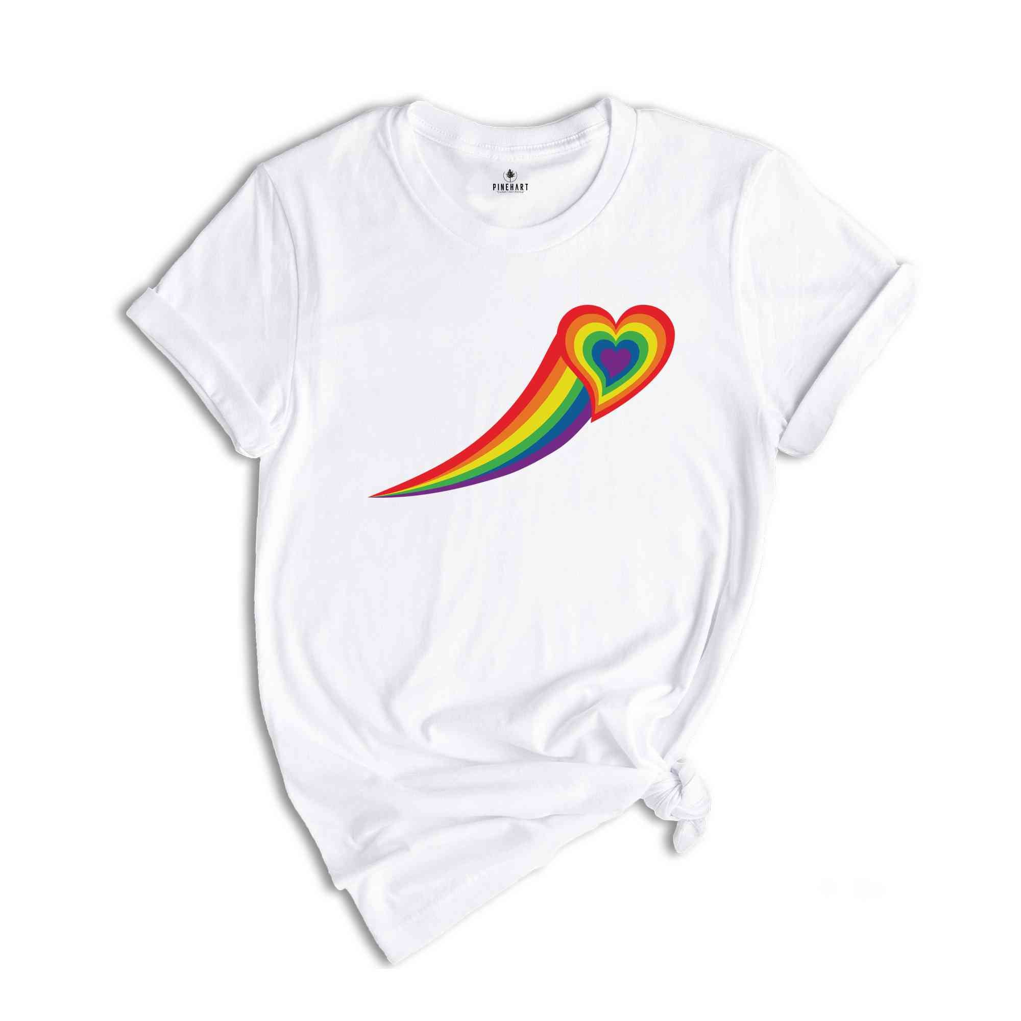 Rainbow Heart Shirt, Pride Heart Shirt, LGBT Shirt, LGBT Shirt Funny, Women Pride Tee, Gay Heart Shirt